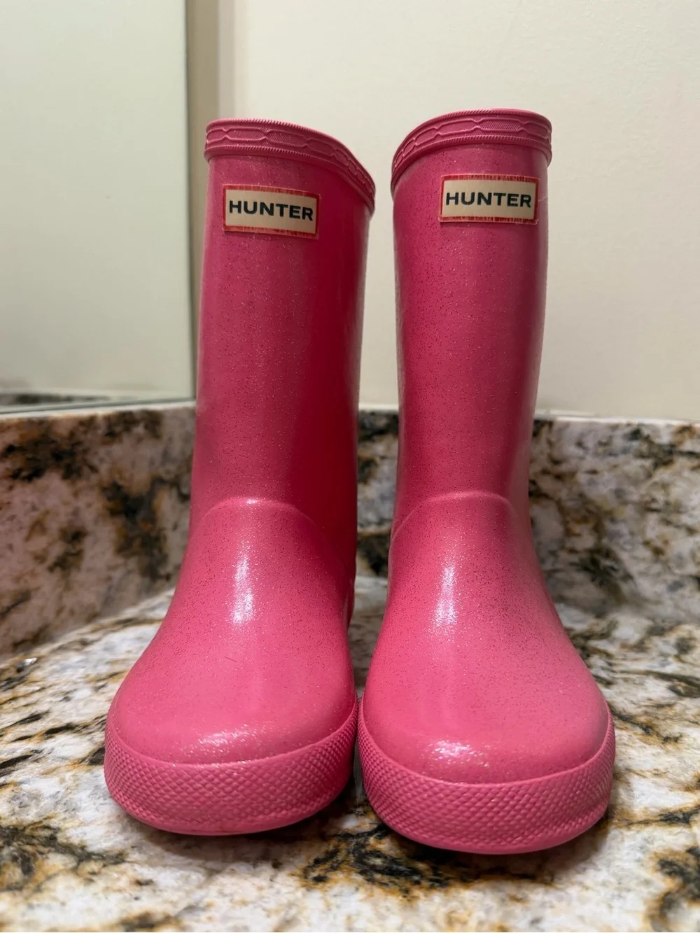 Child Sparkle Pink Hunter rain boots